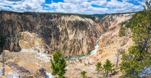 grand canyon of the yellowston from the north rim, wyoming, usa photo