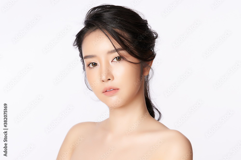 Beautiful young asian woman with clean fresh skin on white background, Face care, Facial treatment, Cosmetology, beauty and spa, Asian women portrait Beautiful young asian woman with clean fresh skin on white background, Face care, Facial treatment, Cosmetology, beauty and spa, Asian women portrait