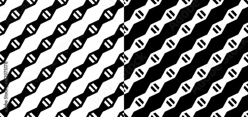 Black geometry seamless grid pattern on white background. Simple geometric motive for cloth, wrapping paper, cover design