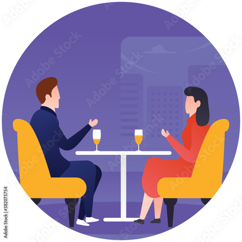 
Flat illustration of couples flat icon design 
