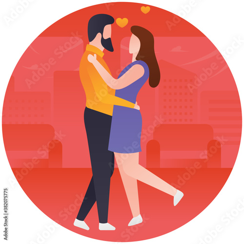 
Flat illustration of couples flat icon design 
