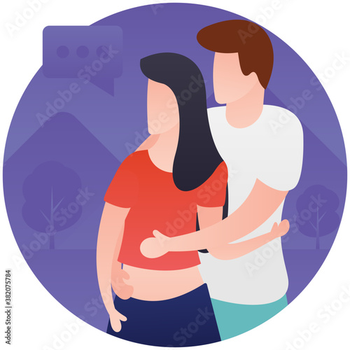 
Flat illustration of couples flat icon design 
