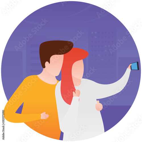 
Flat illustration of couples flat icon design 
