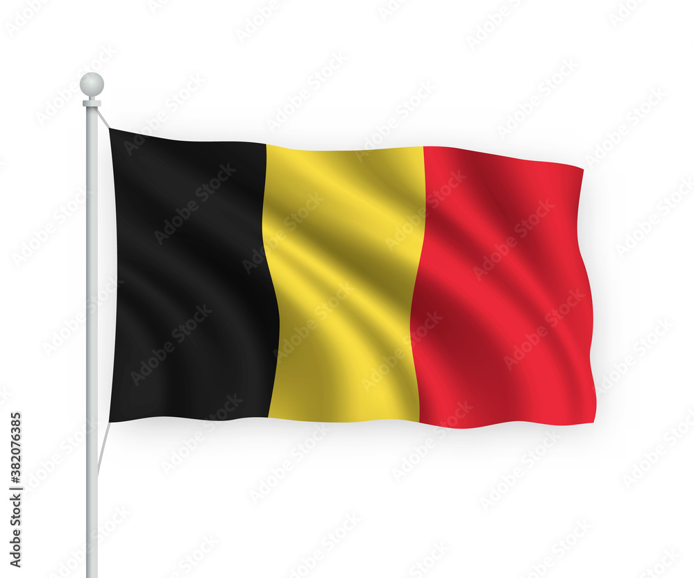 3d waving flag Belgium Isolated on white background. 3d waving flag Belgium Isolated on white background.