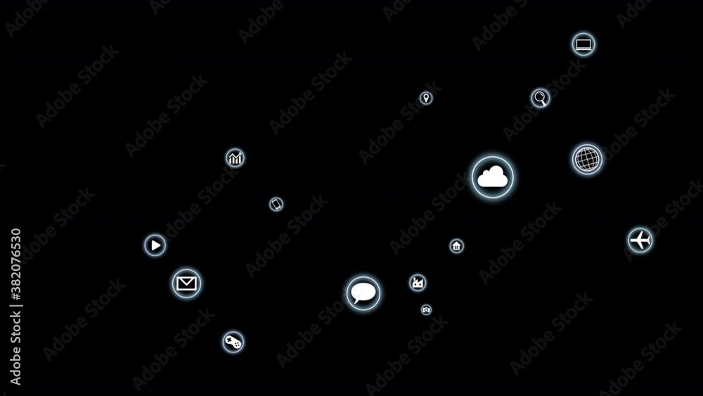 Technology Icon Network Symbol Digital devices on the Internet background