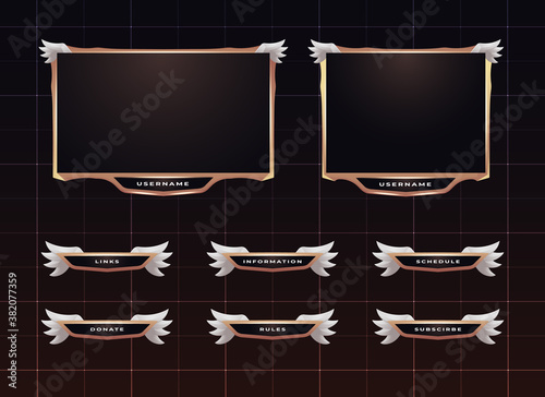 twitch border and menu panel overlay design set