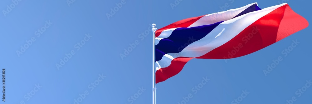 3D rendering of the national flag of Thailand waving in the wind 3D rendering of the national flag of Thailand waving in the wind