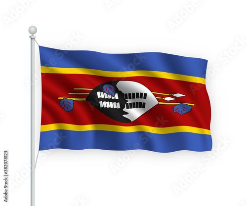 Free Download 3d waving flag Eswatini Isolated on white background. - GFXLoad