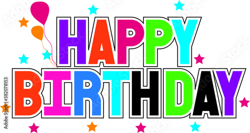 happy birthday card and ballons 