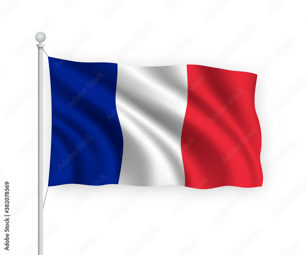 3d waving flag France Isolated on white background. 3d waving flag France Isolated on white background.