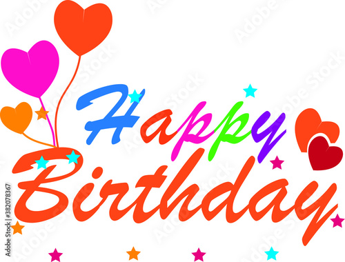 happy birthday card and ballons 