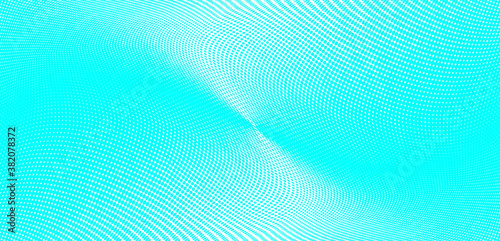Polka dot pop art halftone pattern. Blue dots on white background