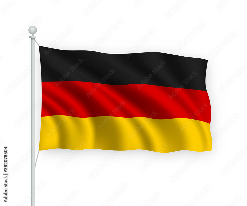 Fototapeta premium 3d waving flag Germany Isolated on white background.