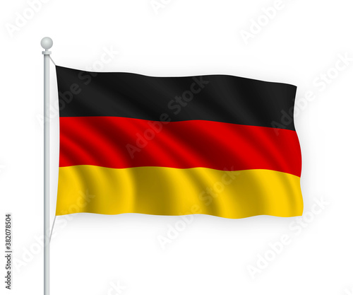 3d waving flag Germany Isolated on white background.