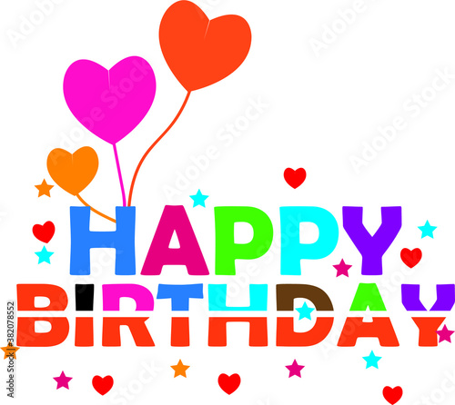 happy birthday card and ballons 