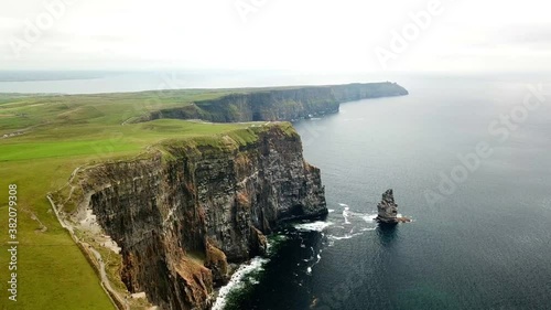 Flight over the Cliffs of Moher in Ireland with a drone 4K