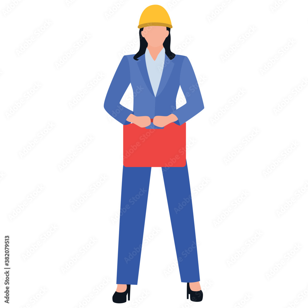 
Male standing, male worker flat icon design 
