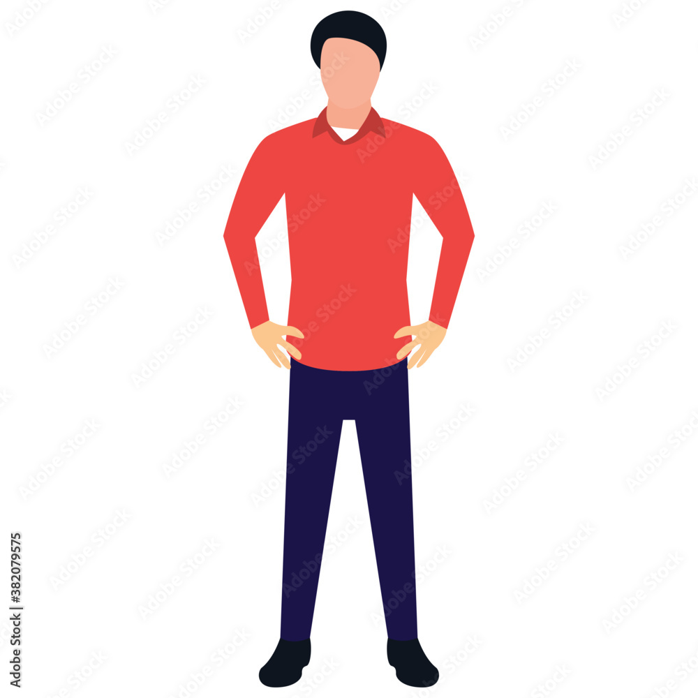
Male avatar standing flat icon design 
