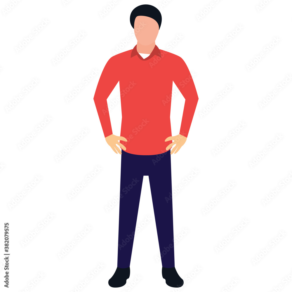 Male avatar standing flat icon design
Male avatar standing flat icon design