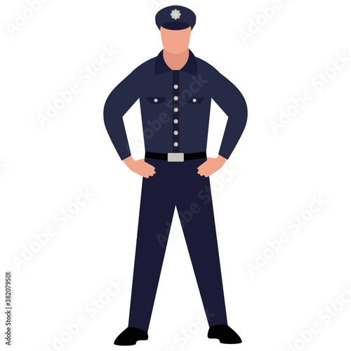 
Police man flat icon design, 
