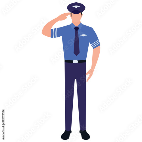 
Flat icon design of traffic police 
