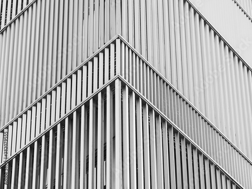 Steel facade pattern Modern building corner Architecture details background