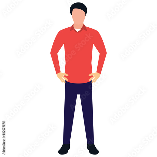  Male avatar standing flat icon design   © Vectors Market