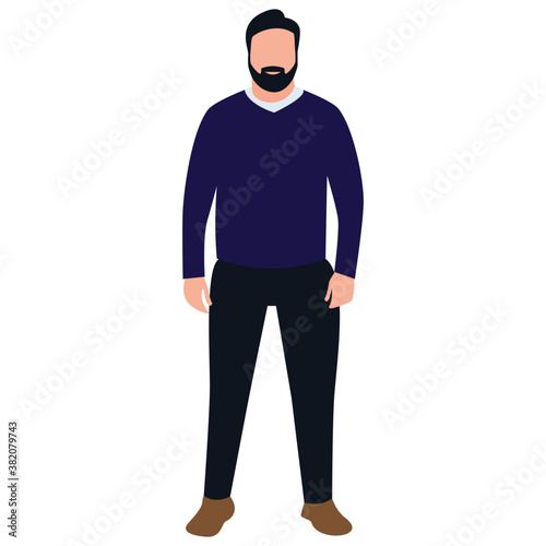  Male avatar standing flat icon design   © Vectors Market