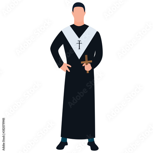  Religious person, priest flat icon design 