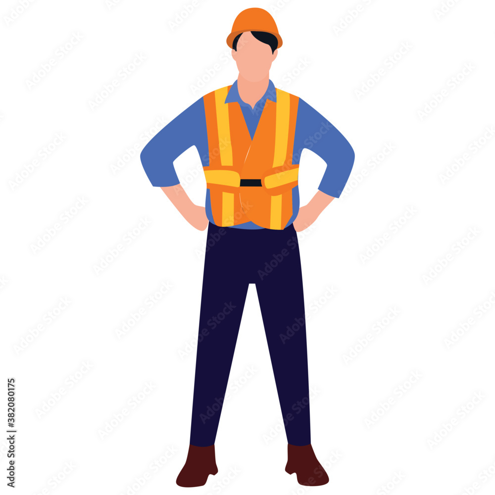 
Civil engineer flat icon design 
