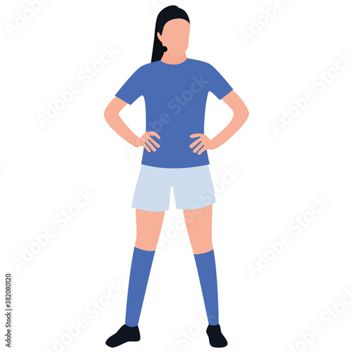  Sports women wearing uniform, female player symbol 