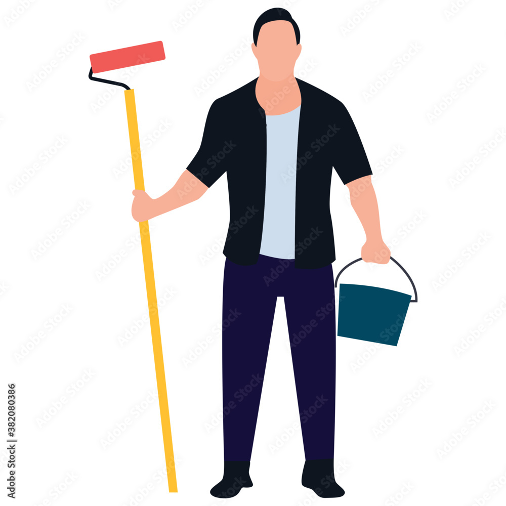 Painter flat icon design, wall painter
Painter flat icon design, wall painter