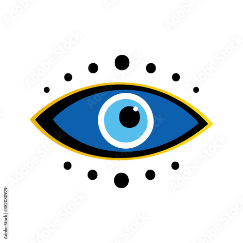 Vector conceptual blue evil eyes symbol, talisman, amulet icon.
