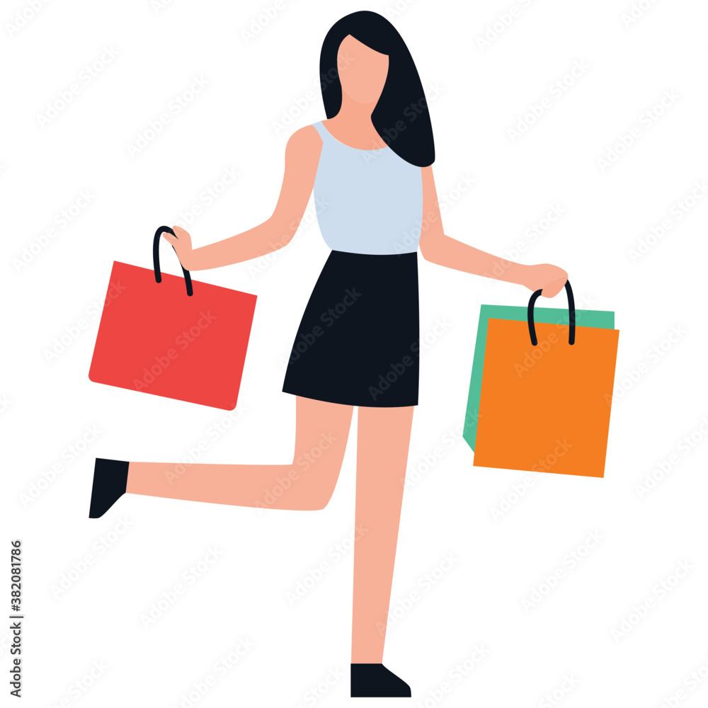 Shopping girl flat icon design, leisure time
Shopping girl flat icon design, leisure time