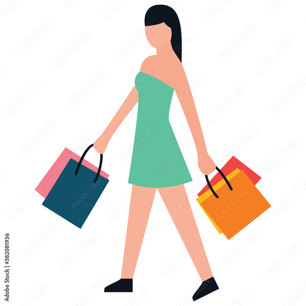 Shopping girl flat icon design, leisure time
Shopping girl flat icon design, leisure time