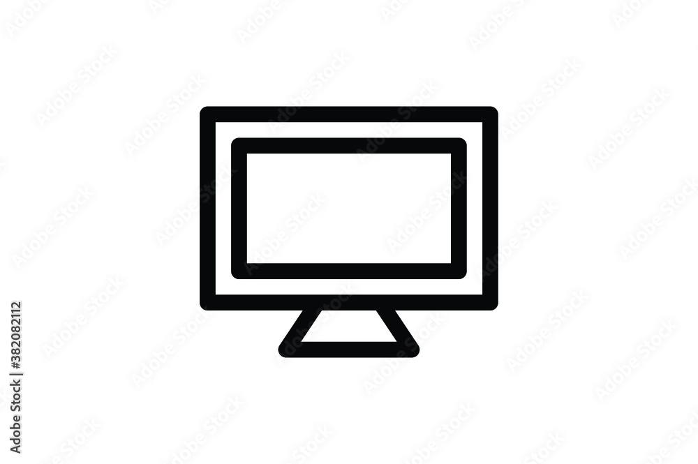 School Outline Icon - Computer School Outline Icon - Computer