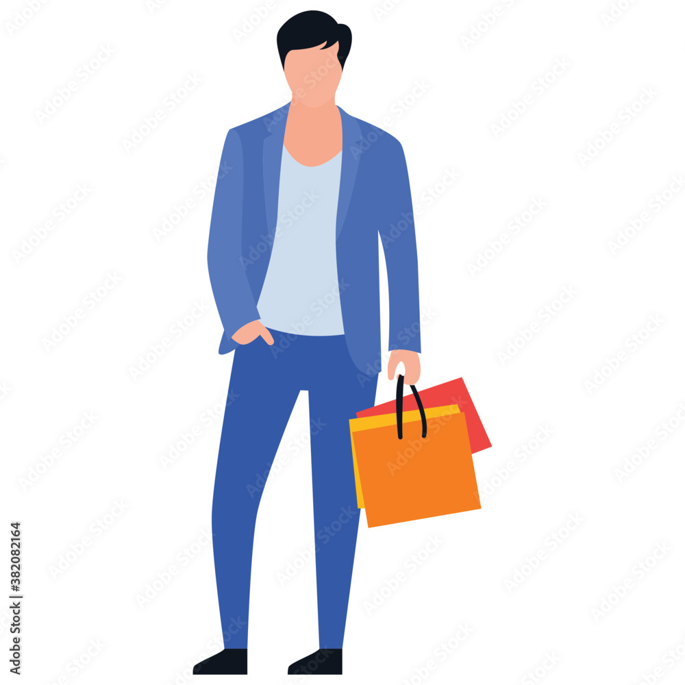 Shopping boy flat icon design, leisure time
Shopping boy flat icon design, leisure time