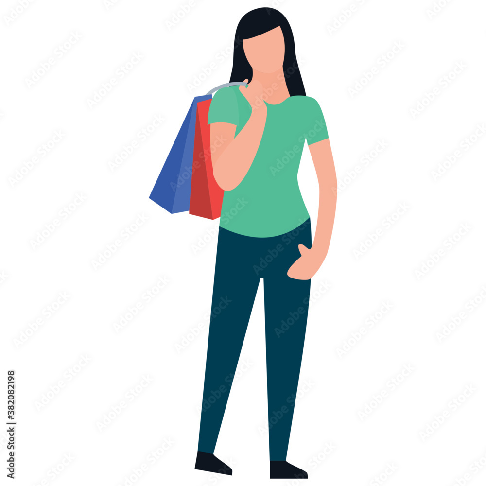 Shopping girl flat icon design, leisure time
Shopping girl flat icon design, leisure time