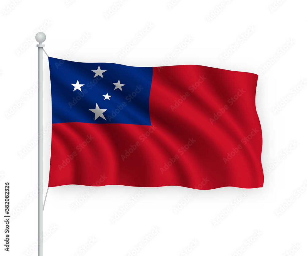 3d waving flag Samoa Isolated on white background. 3d waving flag Samoa Isolated on white background.