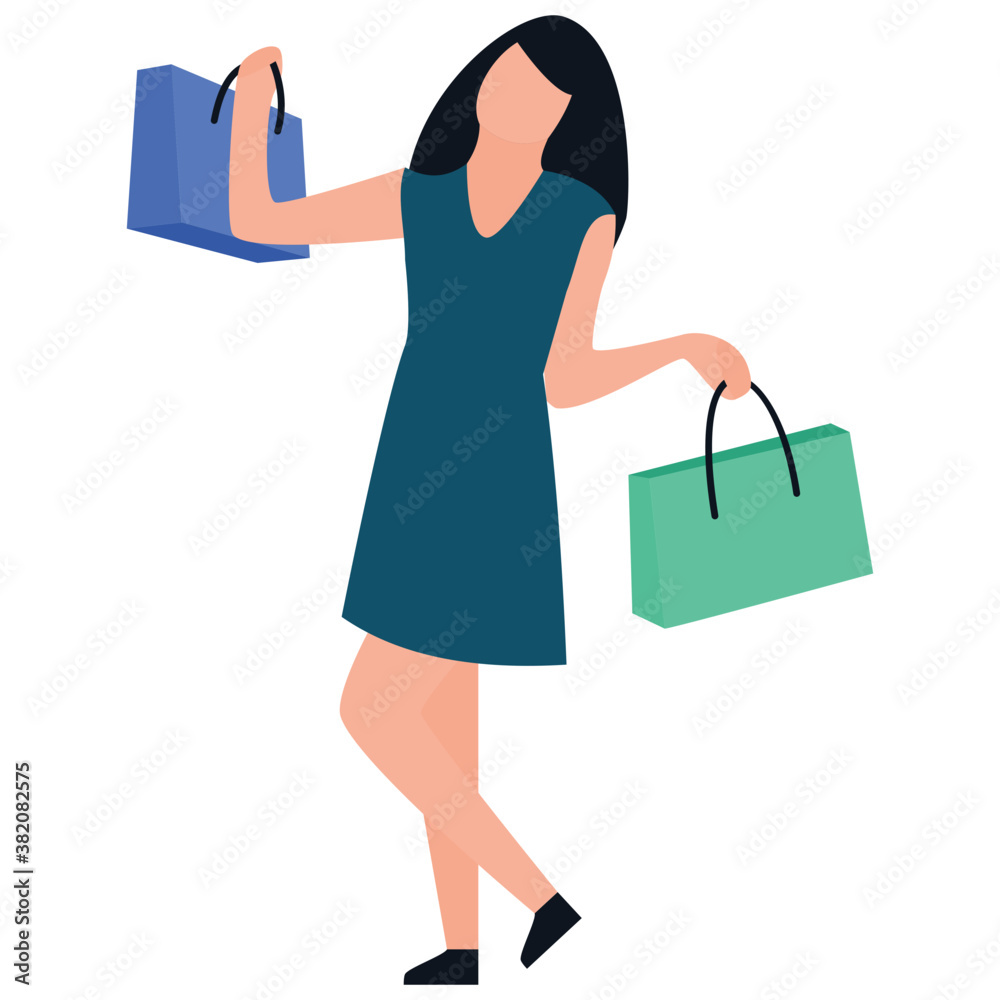 Shopping girl flat icon design, leisure time
Shopping girl flat icon design, leisure time