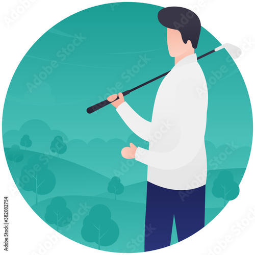 
Flat icon design of field hockey 
