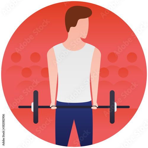
Weightlifting flat icon design, olympic game 
