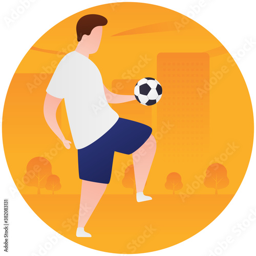 
Football celebration flat icon design 
