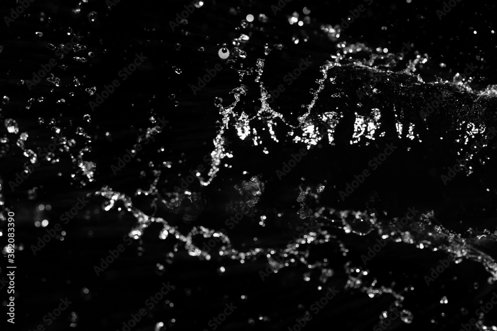 abstract blurred black background with water splash