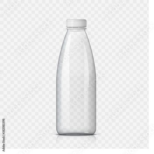 Realistic plastic bottle on a transparent background. Mock Up Template. Vector illustration