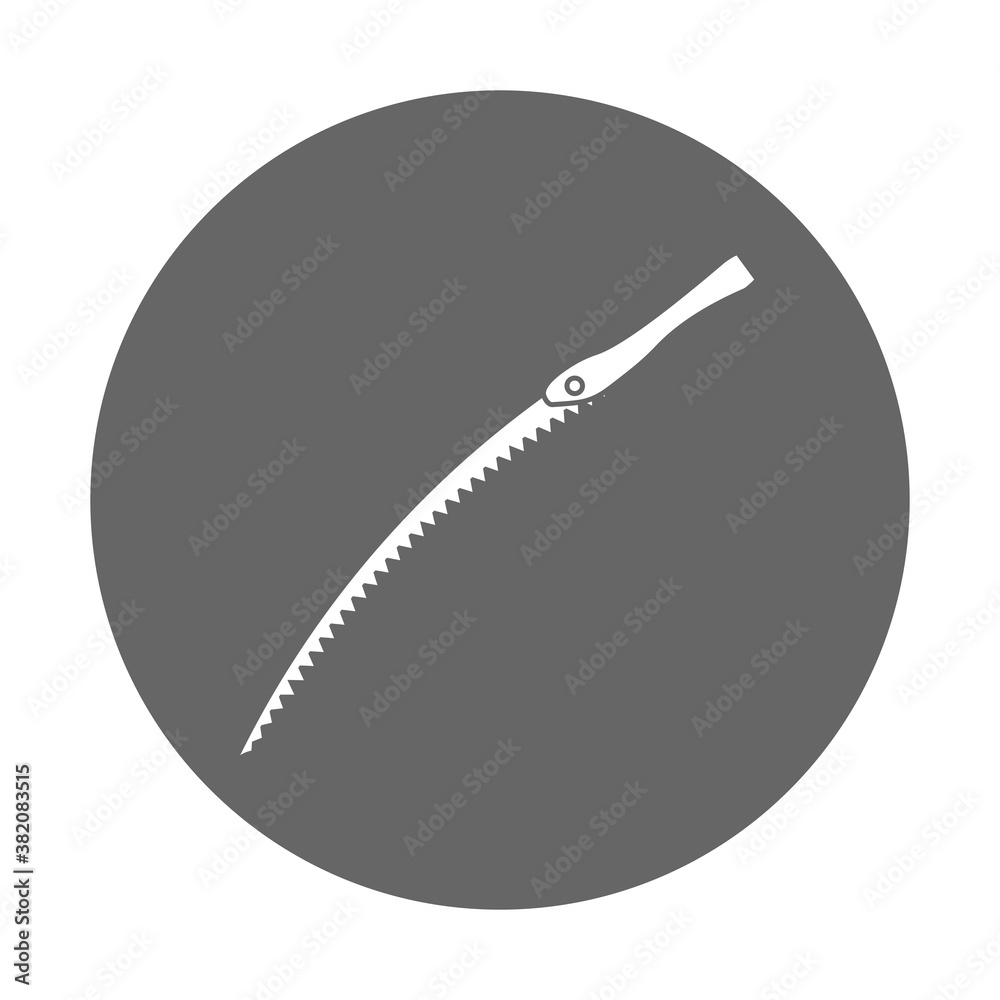 Hand saw or handsaw carpentry tool flat icon for apps and websites