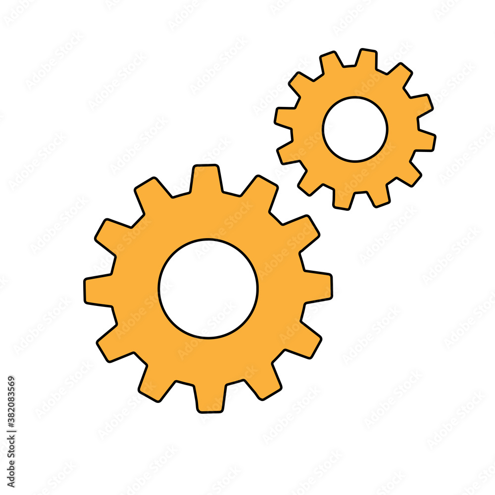 Simple gears sign simple icon of work tools Simple gears sign simple icon of work tools