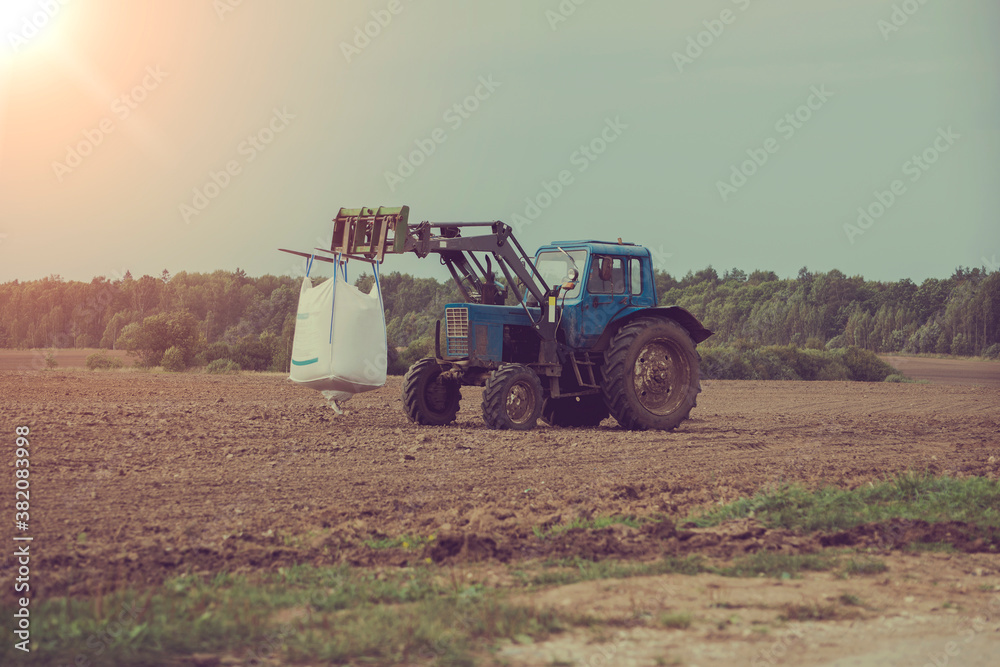 agricultural machines at work in the field