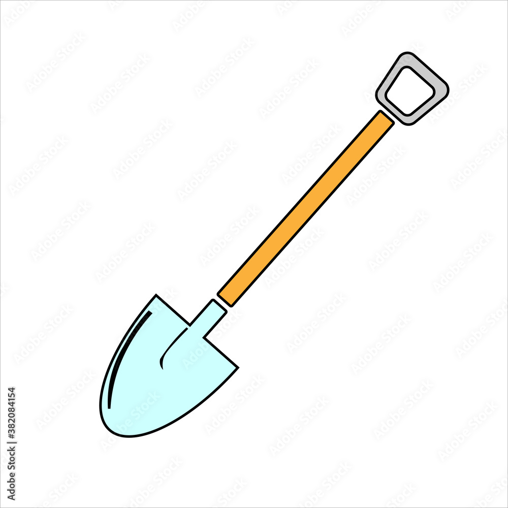 Simple shovel icon illustration Concept of work tools