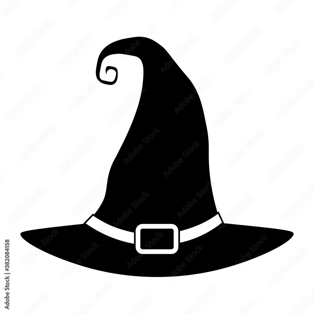 Single illustration of old witch hat for Halloween day Single illustration of old witch hat for Halloween day